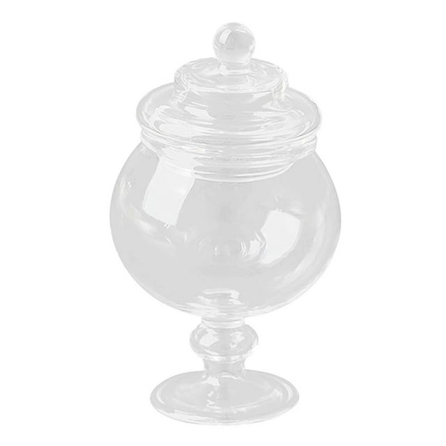 1/12 Tarro de Transparente con Tapa, Botellas de Zulema mini tarro de casa de muñecas