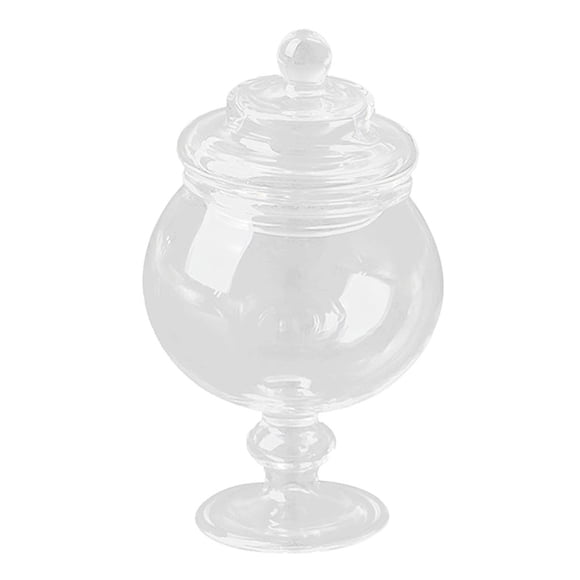 1/12 Dollhouse Clear Glass Jar Bottle con tapa, botellas de vidrio para bricolaje, Yuyangstore mini tarro de casa de muñecas