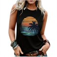 thumbnail image 3 of Atkumj Sleeveless Graphic Tees for Women Casual Round Neck Print Tank Tops Trendy Comfy Versatile Going Out Summer Tops S, 3 of 6