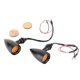 thumbnail image 1 of Luces LED de señal de giro para motocicleta de aleación de aluminio, 2 uds., luz de giro tipo bala Universal (negro), 1 of 7