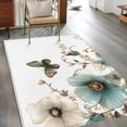 thumbnail image 2 of Blue Flowers 3x5 Area Rugs for Living Room, Butterfly Watercolor Floral Pastoral Style Non Slip Floor Mat Washable Low-Profile Indoor Carpet for Bedroom, Dining Room, Bathroom, 2 of 9