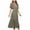Green, variant on ChaoHeng Ladies Dresses Plus Size Summer Dresses for Women Plus Size Women's Casual Fashion Solid Color V-Neck Lace-up Flared Sleeve Splicing Dress