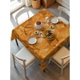 thumbnail image 2 of Orange Geometric Suqare Tablecloth - 60 x 60 Inch, Modern Luxury Aesthetic Abstract Motifs Waterproof & StainResistant Tablecloth, Washable Oil-proof Table Cover for Dining/Party/Wedding/Buffet, 2 of 9