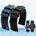 thumbnail image 4 of Correa de reloj de caucho fluorado de 20 mm y 22 mm para Rolex Tissot Omega Seiko, correa de reloj para Huawei Samsung, correa deportiva negra y azul, 4 of 5