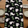 thumbnail image 5 of Table Runners 72 Inches Long Dress Scarves, Cute Rabbits Farmhouse Kitchen/Dining Table Runner, Coffee Tablerunners, Country Leaves Plants Cartoon Bunny Black 13x72 Inch, 5 of 9