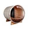 ALEKO SB7ABPI Outdoor or Indoor Pine Barrel Sauna with Panoramic View for 7 Person with Front Porch Canopy, 9000W ETL Certified Heater