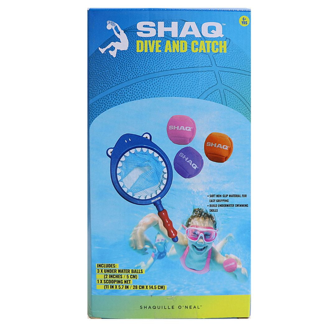 SHAQ Dive and Catch Game for Pool Kids Summer Water Fun Floating Toy Set Interactive Diving Rings and Sticks Bright Colors Easy to Grab Children Swimming Skills Suitable for Ages 6 and Up