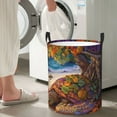 thumbnail image 4 of Lsque Colorful Maple Leaf Beach Turtle pattern Laundry Hamper Basket, Tall Woven Rope Hamper Basket for Clothes, Lightweight Storage Basket, Collapsible Waterproof-Small, 4 of 8