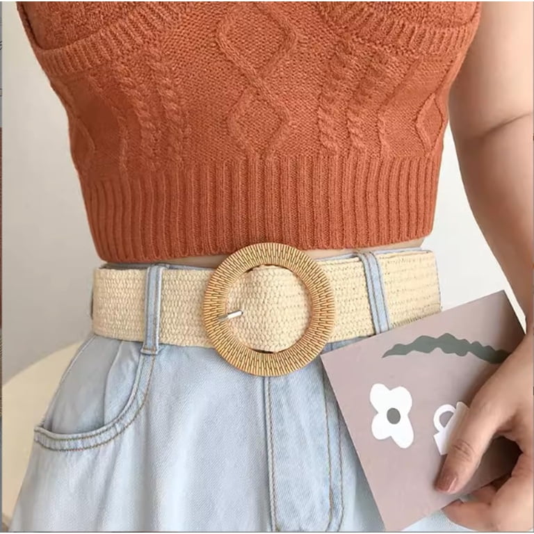 Straw Woven Elastic Waist Belt Bohemian Dress Braided Belt Women main image 3