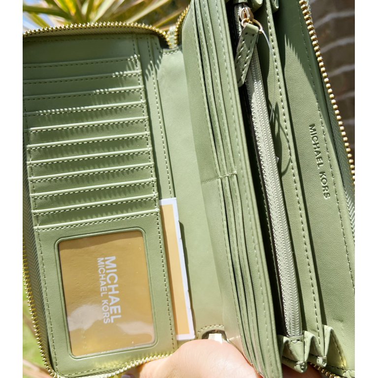 Jet set leather wallet Michael Kors Green in Leather - 32400260