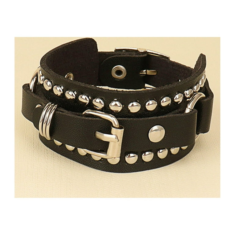 Amazon.com: buckle Leather bracelet wristband with o-ring for men or women,  Handmade UA 6521 : Handmade Products
