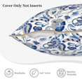thumbnail image 3 of KLL Blue Paisley Decorative Throw Pillow Covers Velvet Soft for Couch Sofa Bedroom Living Room Outdoor (No pillow core)- 20"x20", 3 of 5