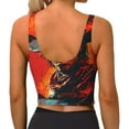 thumbnail image 4 of Picia 60s Western Skull Cowboy Sports Bra for Women,Padded Strappy Sports Bras Medium Support Yoga Bra with Removable Cups,Running Yoga Bra-Small, 4 of 9