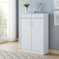 thumbnail image 2 of Smart Home Furniture 2-Drawer Contemporary Wood Shoe Cabinet in White, 2 of 4
