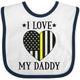 thumbnail image 3 of Inktastic Dispatcher Daddy Gold Line Emergency Boys or Girls Baby Bib, 3 of 4