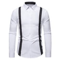 thumbnail image 2 of Blusa y camisa de manga larga con cuello vuelto para hombre, estilo casual, de moda, con botones y parches lisos, de poliéster., 2 of 8