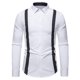 thumbnail image 2 of Blusa y camisa de manga larga con cuello vuelto para hombre, estilo casual, de moda, con botones y parches lisos, de poliéster., 2 of 8