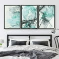 thumbnail image 3 of wall26 Framed Wall Art Print Set Teal & Green Watercolor Explosion Abstract Shapes Illustrations Modern Art Bohemian Colorful Pastel for Living Room, Bedroom, Office - 24"x36"x3 Natural, 3 of 5