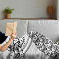 thumbnail image 3 of Black and White Soft Flannel Fleece Blanket, Madame Butterfly Black Chandelier Woman Silhouette Princess Wedding Gown, Cozy Plush for Indoor and Outdoor Use, 60" x 80", Black White, by Ambesonne, 3 of 5