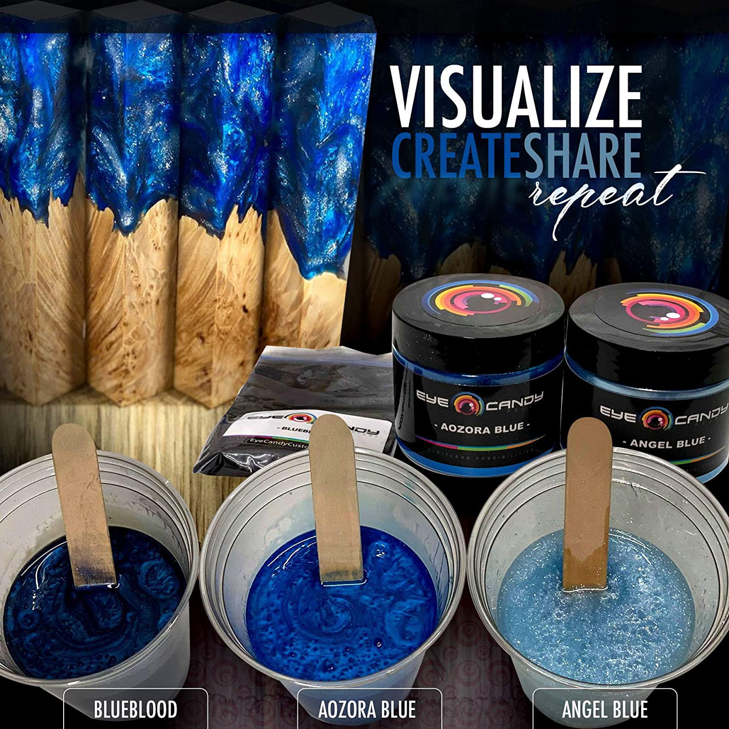 Mica Powder Pigment “Aozora Blue” (25g) Multipurpose DIY Arts and Crafts  Additive  Woodworking, Epoxy, Resin, Natural Bath Bombs, Paint, Soap, Nail  Polish, Lip Balm (Aozora Blue, 25G) 