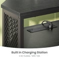 thumbnail image 2 of Greenstell Swivel TV Stand with Mount & Power Outlet - Height Adjustable Entertainment Center with LED Lights for 32-70 Inch TVs, Black, 2 of 7