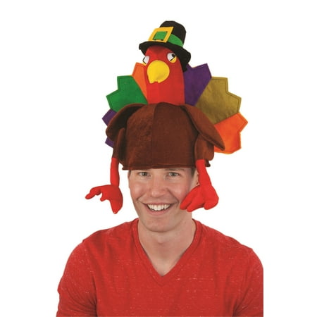Adult Child Thanksgiving Plush Pilgrim Turkey Hat Funny Turkey Trot Hat