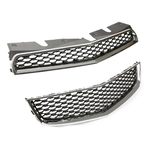 WaiRitoday Upper & Lower Front Bumper Grille Grill Set of 2 Compatible with 2010-2015 Chevrolet Equinox