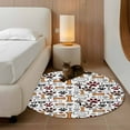 thumbnail image 2 of Round Rugs 4 Ft, Dog Claws Non Slip Area Rugs for Kitchen Bedroom Entryway, Pet Cat Cartoon Cute Animal Bone Pawprints Washable Carpet Runner Rug Floor Mats for Bedroom Home Decor, 2 of 8