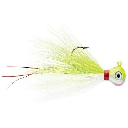 UPC: 0043193141037 | VMC Bucktail Jig  3/8 Oz High Carbon  Chartreuse White  2 Pack – BKJ38-CHW
