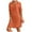 Orange, variant on Dress with Sleeves Fashion Women‘S Casual Loose Solid Color V-Neck 3/4 Sleeve Dress Sundress 3/4 Sleeve Dress