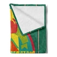 thumbnail image 2 of Tiki Bar Soft Flannel Fleece Throw Blanket, Tiki Surf Bar Sun Lounge Holiday Vacation Theme Surfboard Crab Starfishes Print, Cozy Plush for Indoor and Outdoor Use, 70" x 90", Multicolor, by Ambesonne, 2 of 5