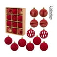 thumbnail image 3 of MORESEC XUld Home 12-Piece Flocked Christmas Ball Ornament Set 6cm Multi-Color Velvet Tree Decorations Red Green Light Green Brown White Blue Rose Gold Gifts, 3 of 6