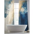 thumbnail image 5 of Abstract Graffiti Sheer Curtains for Living Room Bedroom, Light-filtering Sheer Curtain, Beige Blue Geometric Graffiti Rod Pocket Voile Window Treatment Drapes, 52’’Wx96’’L, 2 Panels Set, 5 of 7
