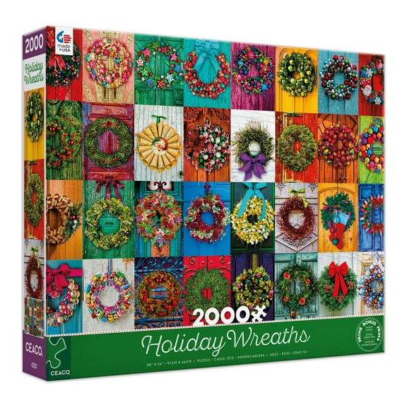 Ceaco 2000-Piece Holiday Wreaths Interlocking Jigsaw Puzzle
