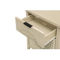 thumbnail image 5 of 3 Drawer Dresser with Hollow Carved Design Nightstand Modern Storage Organizer for Bedroom Hallway Entryway Natural Finish, 5 of 8