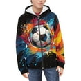 thumbnail image 3 of chaqlin Soccer Sweatshirts for Boys 14-16 Trendy Y2K Zip up Hoodies Paint Splatter Long Sleeve Hooded Jacket Kids Pullover Tops with Pockets Fall Winter Clothes, 3 of 7