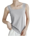 thumbnail image 1 of AherBiu Tank Tops for Women 2024 Basic Loose Summer Square Neck Camisole Comfy Sleeveless Solid Color Tops, 1 of 7