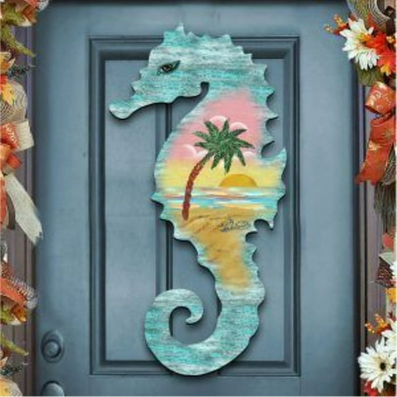 Designocracy 98517-12 Seahorse Vintage Art on Board Wall Decor