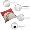 thumbnail image 4 of COMIO Red Background Cushion Case Vintage Softball Home Decorative Popular Exercise Throw Pillow Covers for  Men Gift  2pcs White, 4 of 6