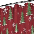 thumbnail image 3 of Red Christmas Tree and Snowflake Pattern Shower Curtain 36"x72" ,Bathroom Decorative Shower Curtains Set with 12 Hooks,Modern Waterproof Washable Shower Curtain, 3 of 6