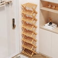 thumbnail image 3 of SHIBAILI 5-Tier Bamboo Folding Shoe Rack - No Assembly, Space-Saving(Black), 3 of 9