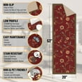 thumbnail image 4 of Ottomanson Floral Bathroom Runner Rug 20" x 53" - Non Slip Low Pile Carpet, Red, 4 of 13