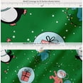 thumbnail image 2 of Soimoi Green Cotton Voile Fabric Snowman & Penguin Cartoon Print Sewing Fabric Yard 56 Inch Wide, 2 of 7