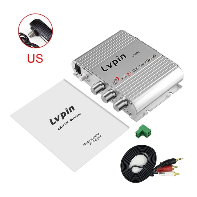 With 12V3A Power+Audio Cable MINI Digital Hi-Fi Car Power Amplifier 2.1CH Digital Subwoofer Stereo Audio Player ,Scalable Fun