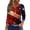 Red #098, variant on 4th of July Shirts for Women 3/4 Sleeve Tshirts Casual American Flag Print Tops Independence Day Patriotic Pullover USA 250th Anniversary Celebration Party V Neck Blouses Watermelon Red S