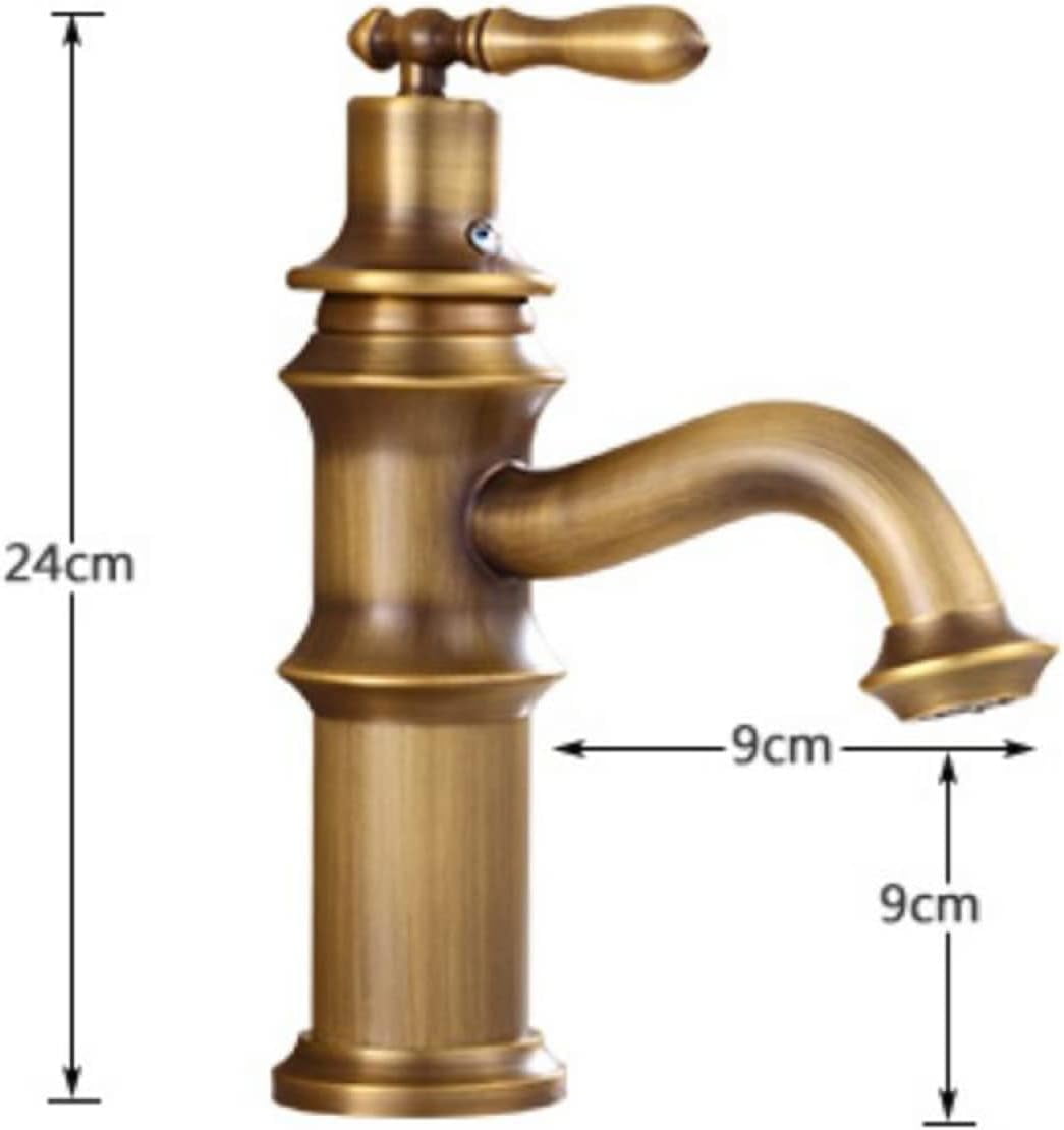 Vintage Bathroom Faucet, Brass Sink Faucet Bathroom, Hot and Cold Sink Mixer Tap Faucet, Single Hole Single Handle Bathroom Sink Faucet, Black
