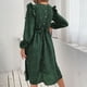 thumbnail image 4 of Vestido De Mujer De Manga Larga, Vestido De Mujer De Cintura Alta Elástica Retro De Algodón Plisado Para La Oficina ANGGREK Otros, 4 of 5