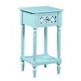 thumbnail image 2 of Table d'Appoint Deluxe à un Tiroir avec Étagère en Bois Bleu, 2 of 8