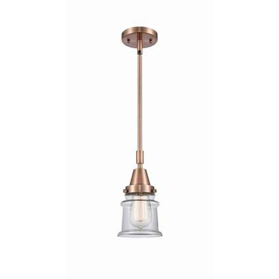 447-1S-AC-G182S-Innovations Lighting-Canton - 1 Light Stem Hung Mini Pendant In Industrial Style-11.13 Inches Tall and 6.5 Inches Wide-Antique Copper