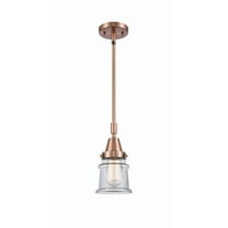 447-1S-AC-G182S-Innovations Lighting-Canton - 1 Light Stem Hung Mini Pendant In Industrial Style-11.13 Inches Tall and 6.5 Inches Wide-Antique Copper
